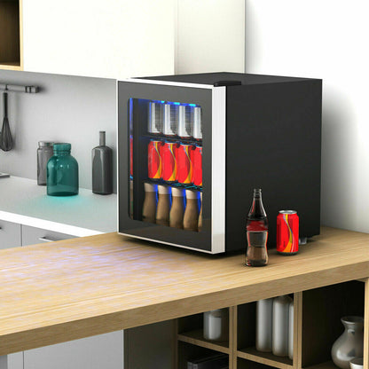 Mininevera para bebidas de 60 latas con puerta de cristal