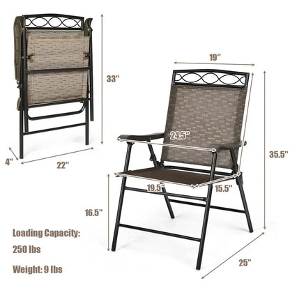 Set of 4 Patio Folding Chairs for Outdoor Use