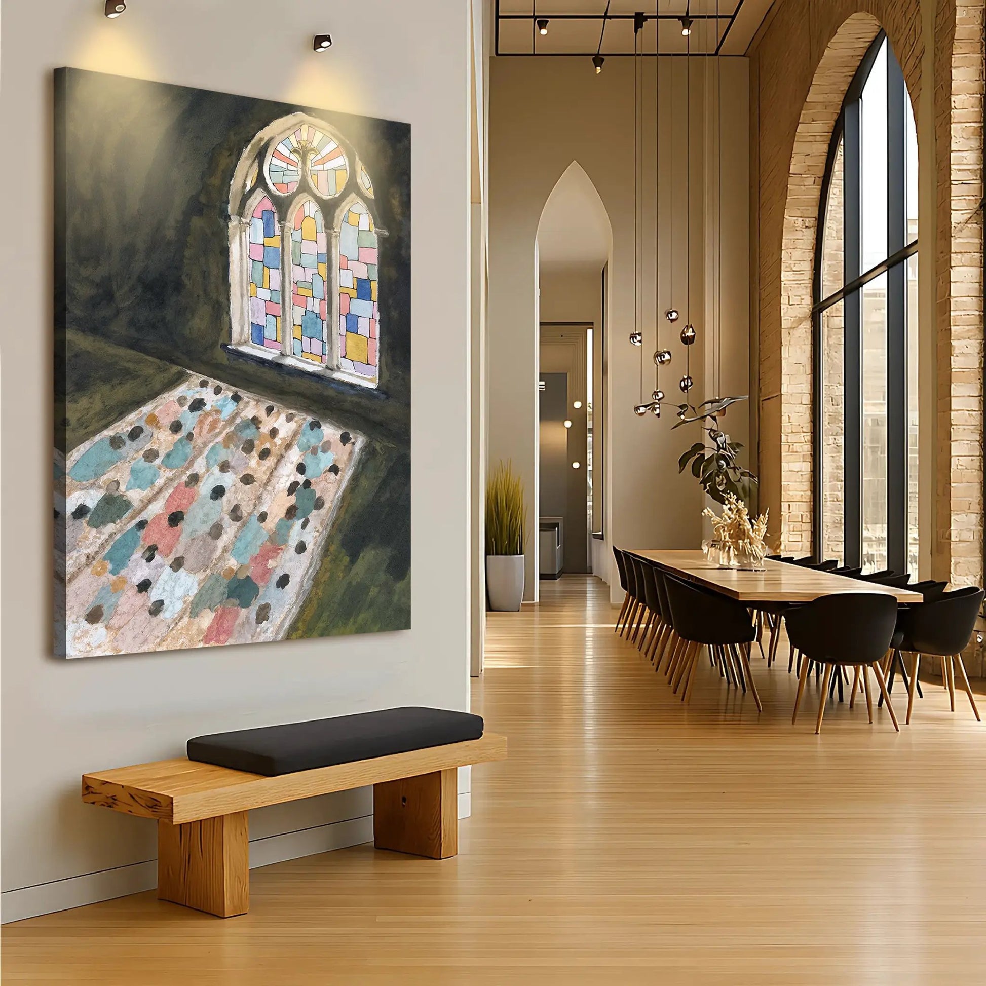 Sacred Reflection Faith Wall Art canvas by Tailored Canvases with glass arch motif for interior on Tampa Home & Garden Store