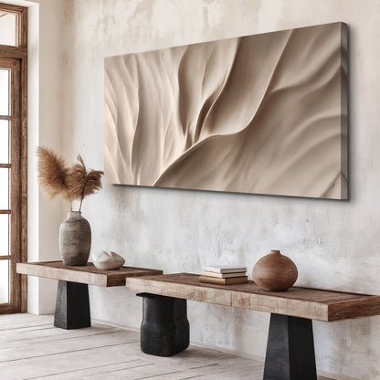 Soft Waves of Elegance Wall Art canvas with beige draped folds in neutral tones on Tampa Home & Garden Store