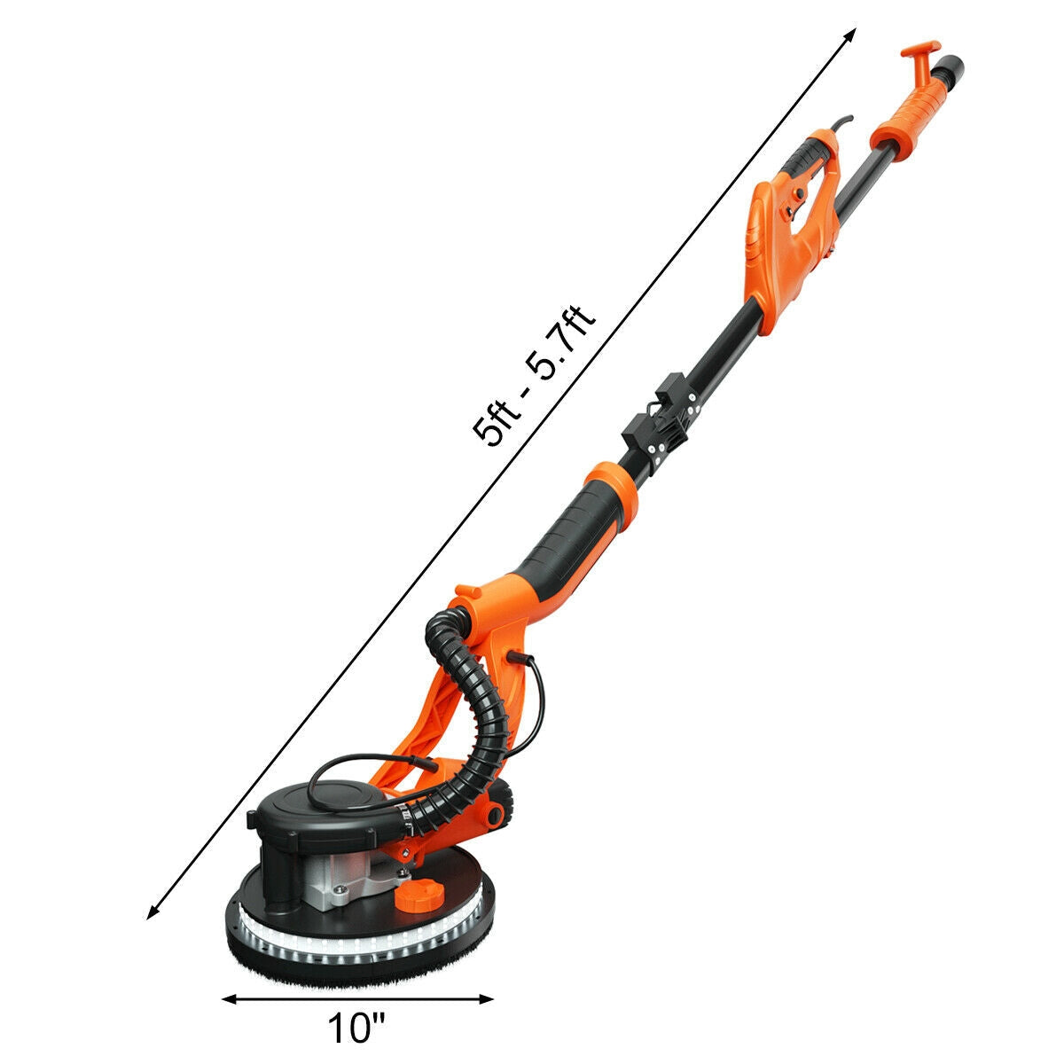 Lijadora de paneles de yeso eléctrica plegable de 750 W con velocidad variable