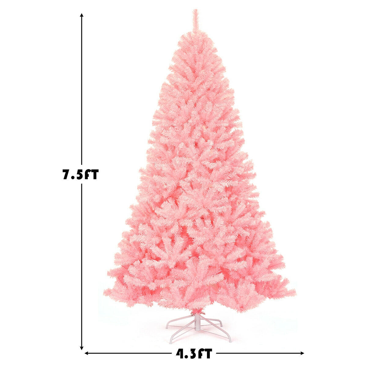Árbol de Navidad artificial de abeto completo con bisagras de 7.5 pies