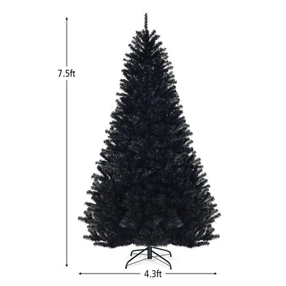 7.5 ft hinged artificial Christmas tree in black with metal stand DirectDeals on Tampa Home & Garden Store