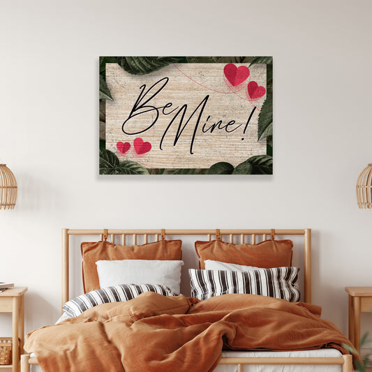 Rustic Valentine Saying Sign III canvas by Tailored Canvases with woodgrain and hearts on Tampa Home & Garden Store