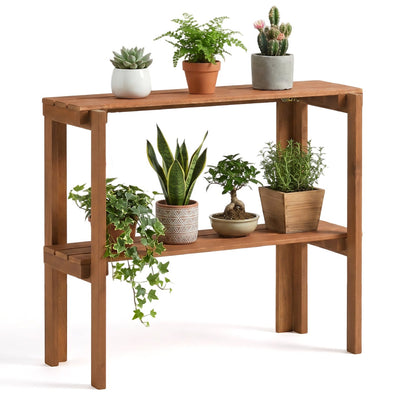 Three Tier Folding Shelf for Entryway and Garden