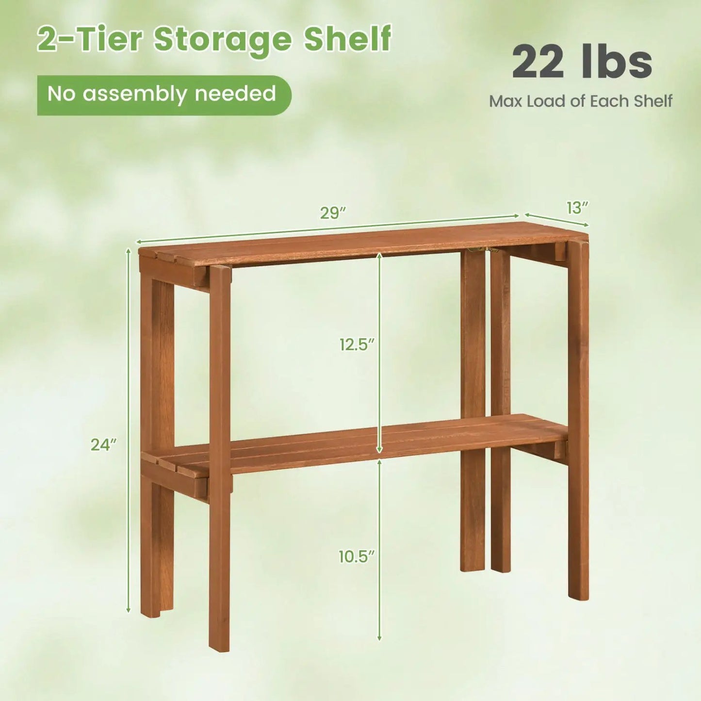 Three Tier Folding Shelf for Entryway and Garden