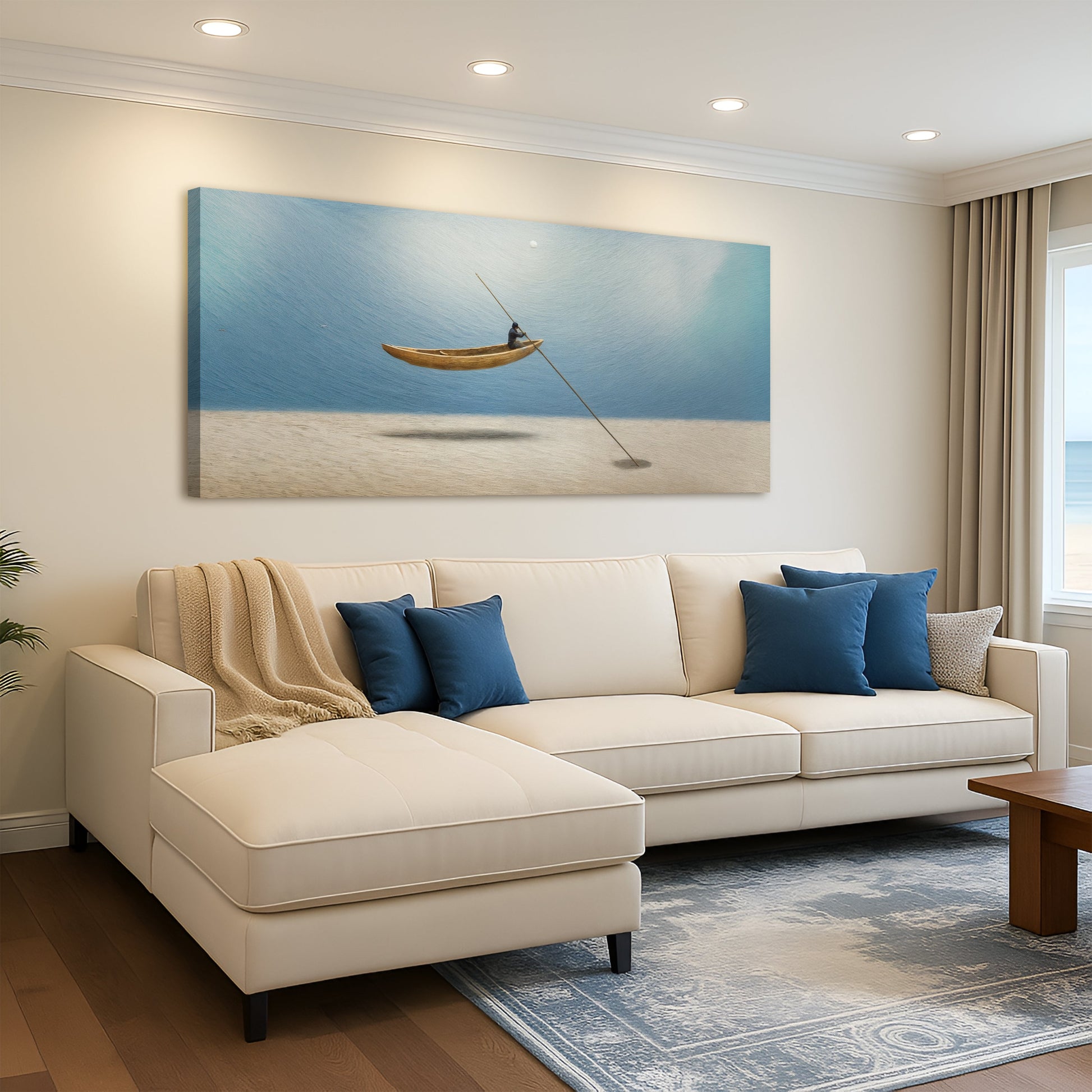 Sand Drifter Wall Art canvas by Tailored Canvases in blue seascape on Tampa Home & Garden Store