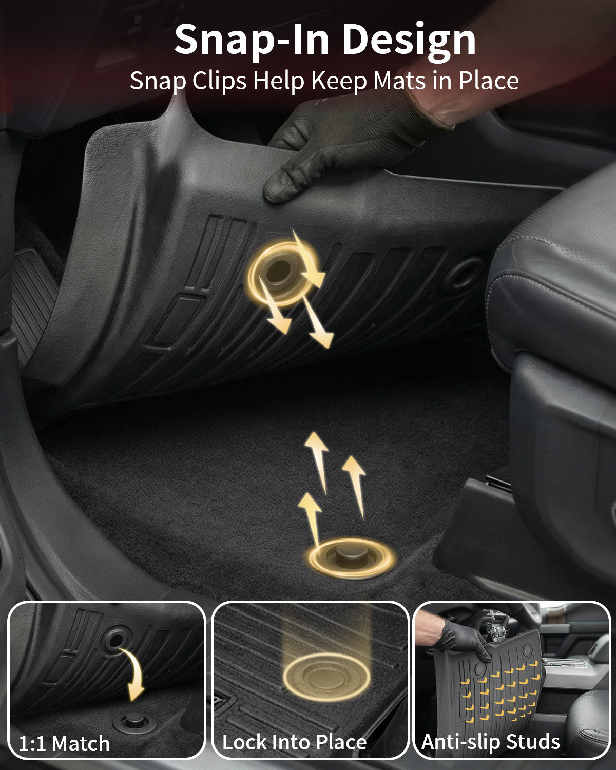Umbrauto Ford F-150 SuperCrew 2010–2014 front & rear floor mats, snap-in TPE on Tampa Home & Garden Store