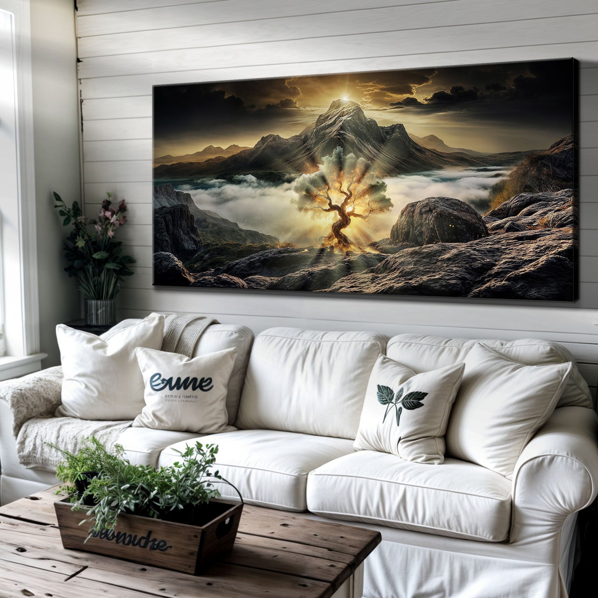 Burning Bush Faith Wall Art II canvas by Tailored Canvases, dramatic sunrise mountain scene on Tampa Home & Garden Store