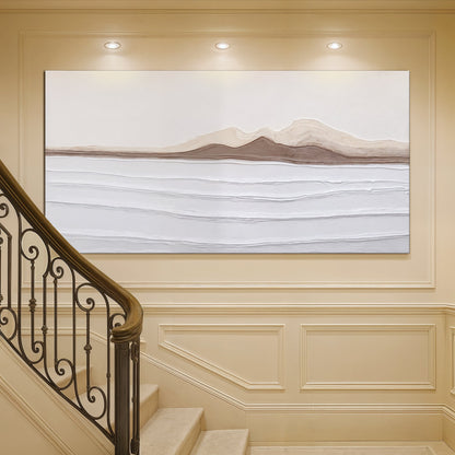 Earth Tone Abstract Wall Art canvas by Tailored Canvases; beige brown mountain landscape on Tampa Home & Garden Store