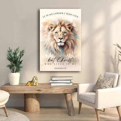 Canvas faith sign by Tailored Canvases with lion portrait Galatians 2:20 on Tampa Home & Garden Store