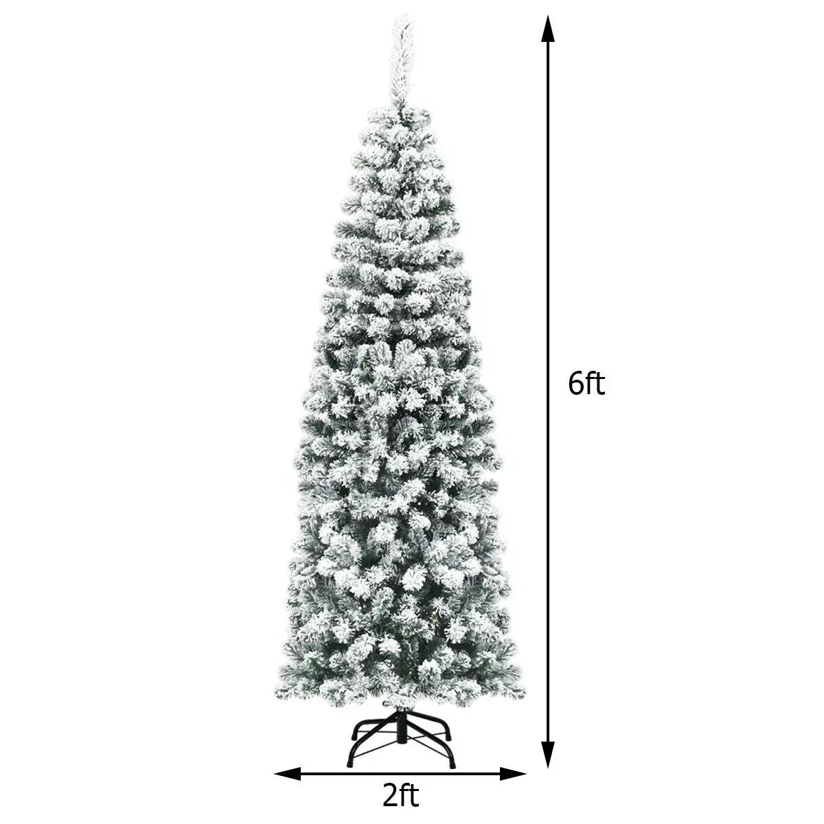 6 ft unlit hinged snow-flocked artificial pencil Christmas tree with 500 tips DirectDeals on Tampa Home & Garden Store