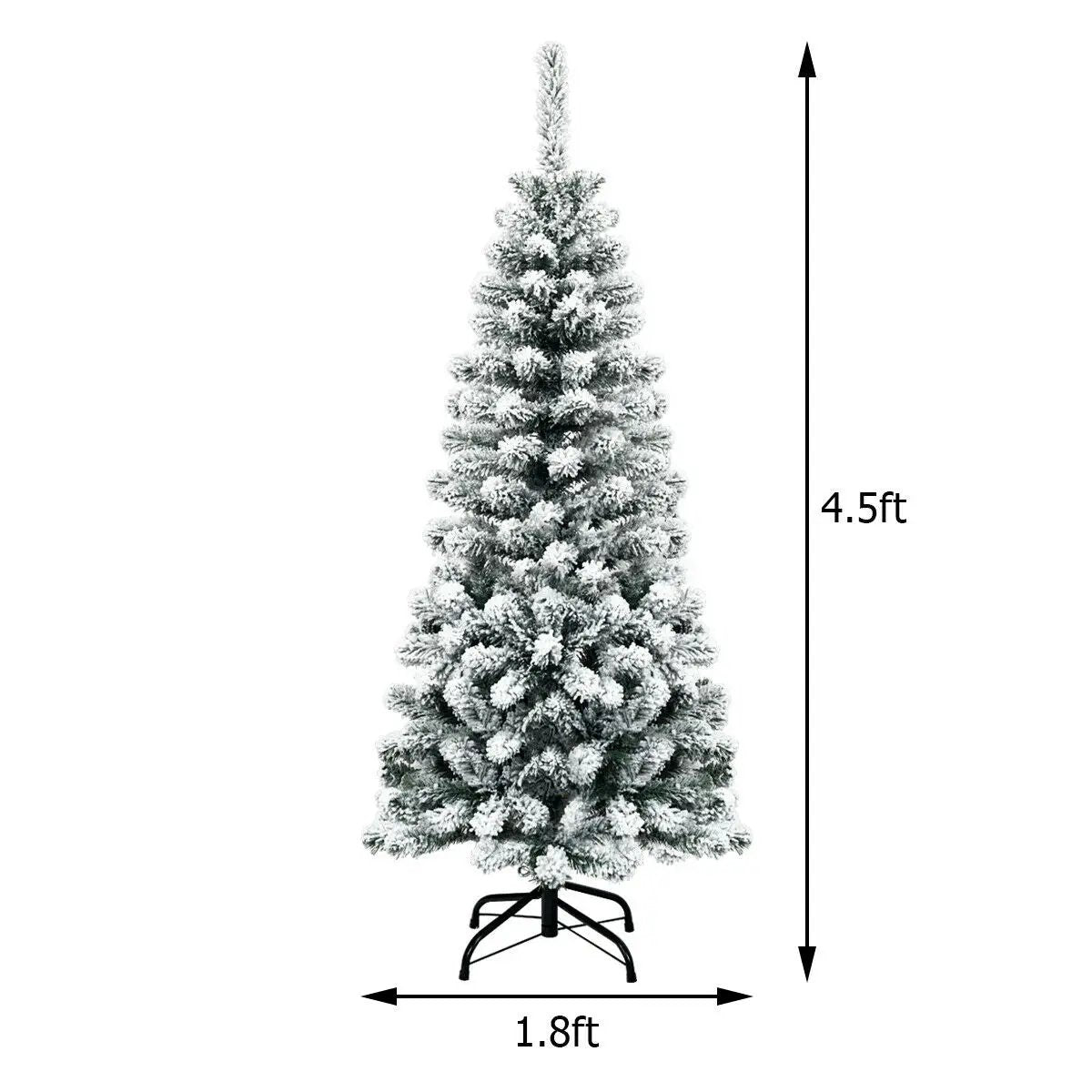 DirectDeals 4.5 ft pre-lit snow flocked pencil Christmas tree 150 LED lights on Tampa Home & Garden Store