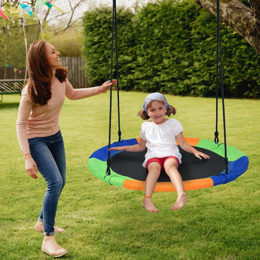 40-Inch Flying Saucer Tree Swing Outdoor Play Set with Easy Installation Process for Kids - Tampa Home & Garden Store