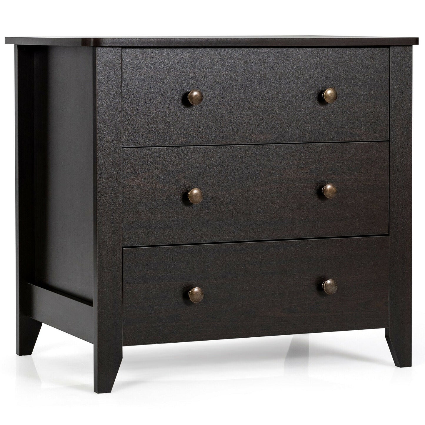 3 Drawer Dresser Chest of Drawers Bedside Table-White