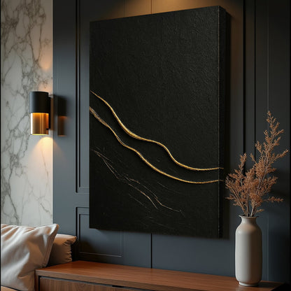 Modern Abstract Wall Art VIII canvas by Tailored Canvases; textured surface with gold lines on Tampa Home & Garden Store