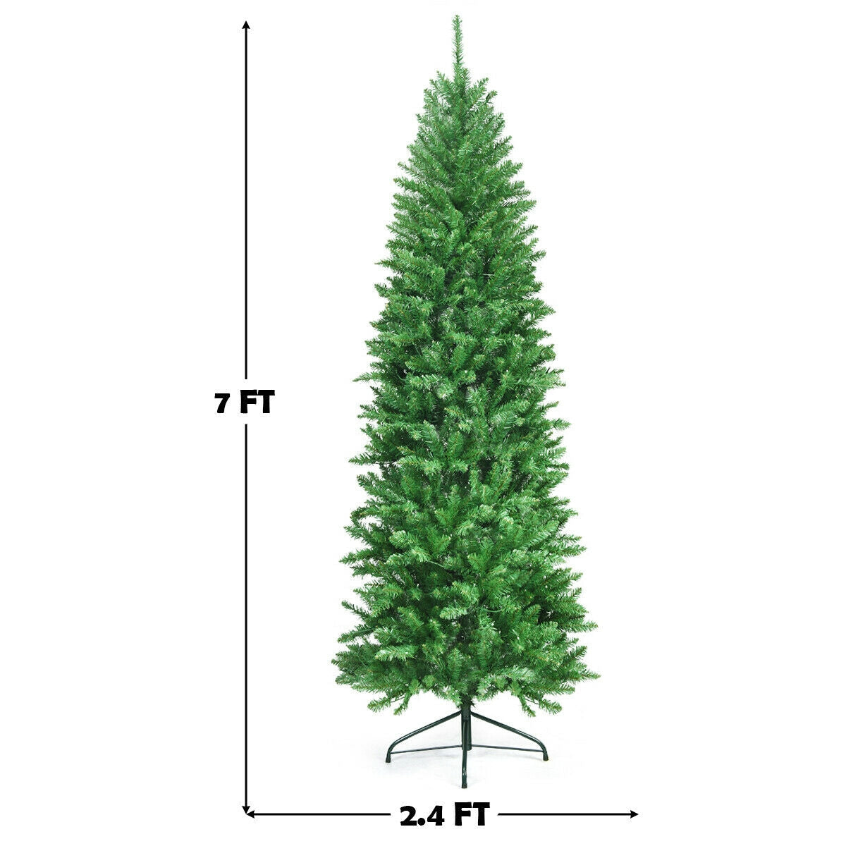 DirectDeals 6 ft PVC hinged pre-lit artificial fir pencil Christmas tree with 150 lights on Tampa Home & Garden Store