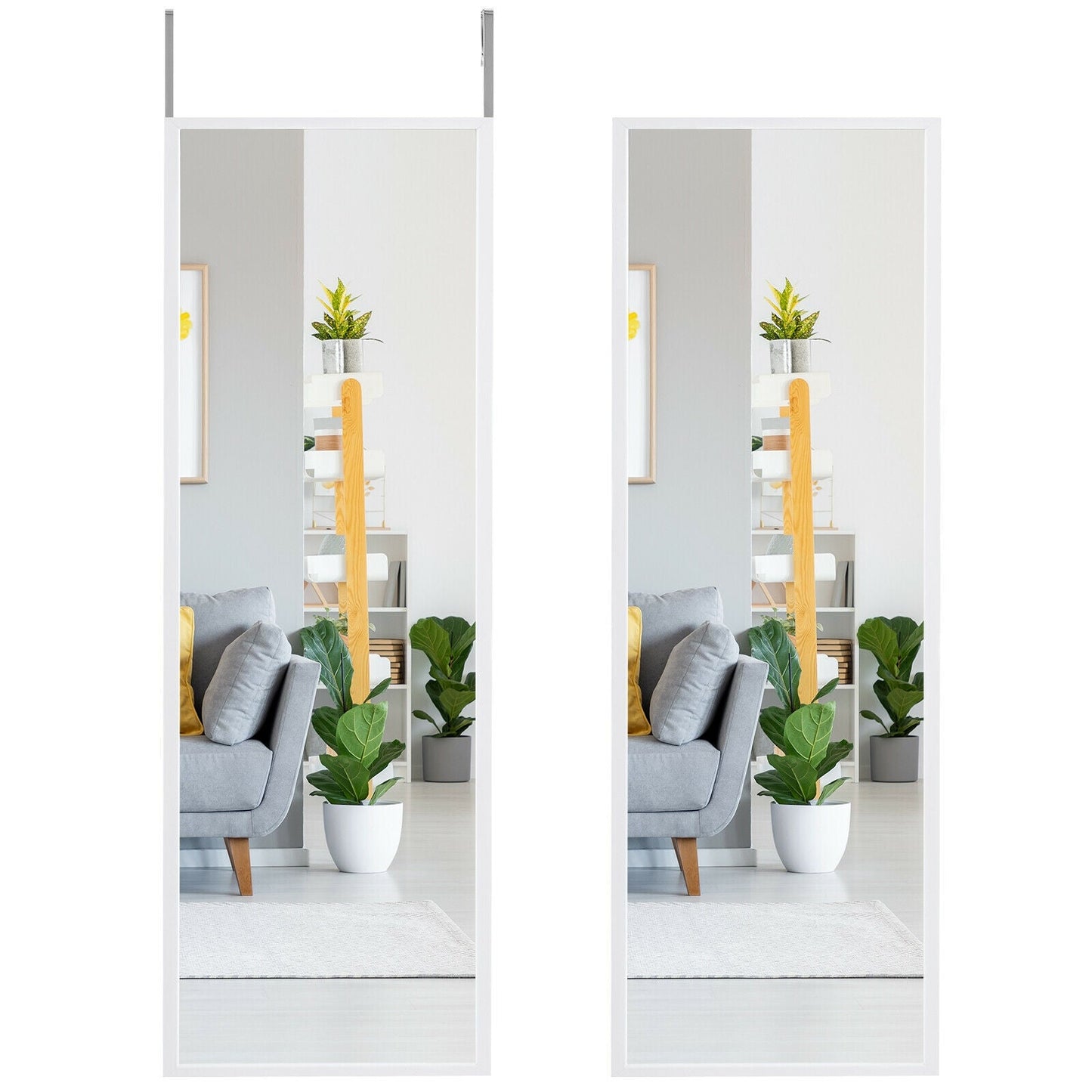 Full Length Metal Door Mirror with Adjustable Hook