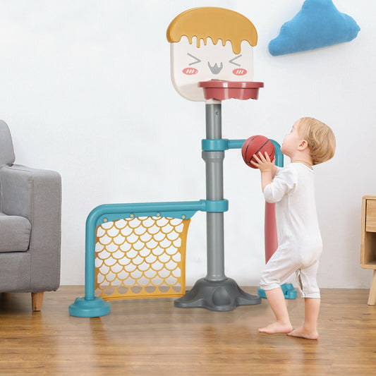 3-in-1 Height Adjustable Basketball Stand Set with Soccer and Roller - Tampa Home & Garden Store