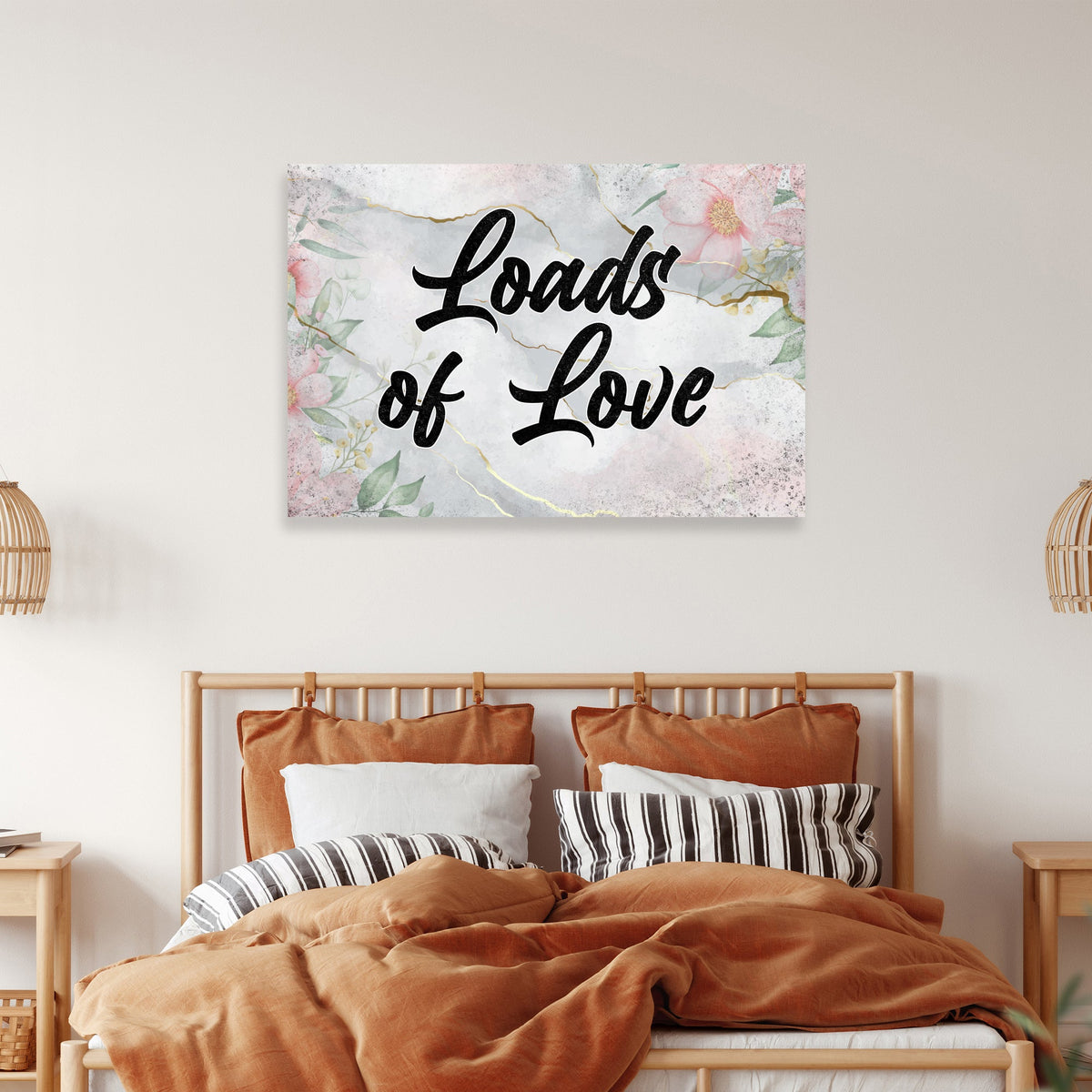 Canvas Rustic Valentine Saying Sign II by Tailored Canvases with Loads of Love script on Tampa Home & Garden Store
