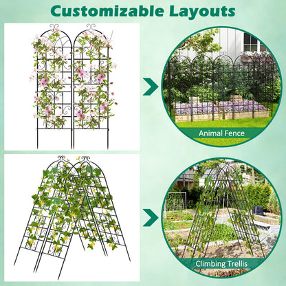 2/4 Pack 71 x 20 Inch Metal Garden Trellis for Climbing Plants