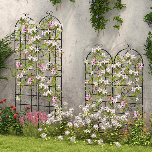 2/4 Pack 71 x 20 Inch Metal Garden Trellis for Climbing Plants