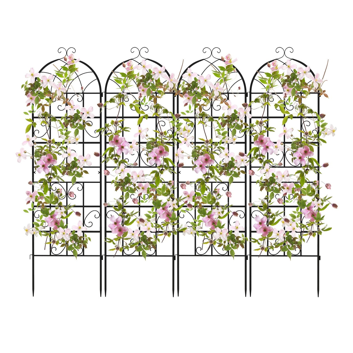 2/4 Pack 71 x 20 Inch Metal Garden Trellis for Climbing Plants