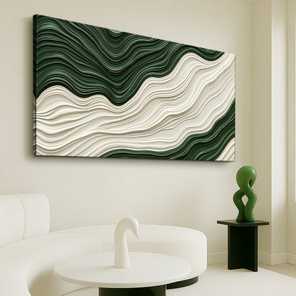 Green Rivers Abstract Wall Art VIII canvas green and white waves by Tailored Canvases on Tampa Home & Garden Store