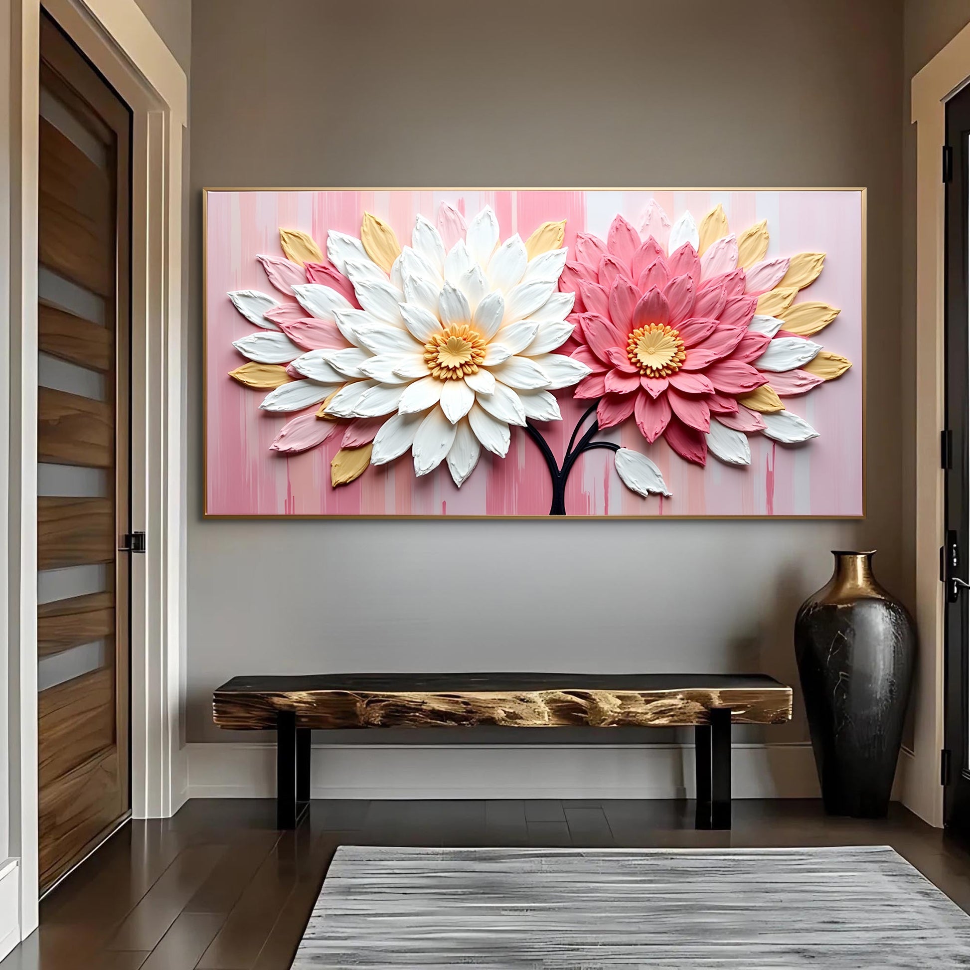 Blushing Blooms Pink Wall Art canvas with pink petals Tailored Canvases Crafting Canvas on Tampa Home & Garden Store