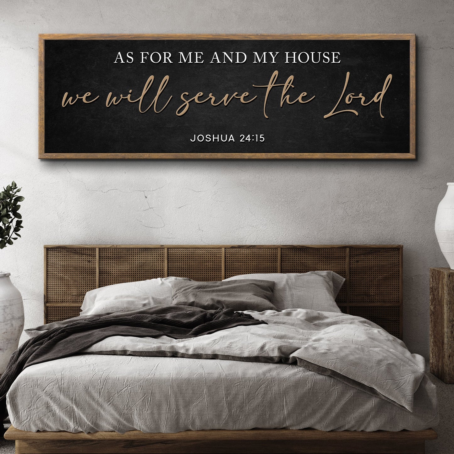 Canvas faith sign Tailored Canvases with wood frame As For Me And My House We Will Serve The Lord on Tampa Home & Garden Store