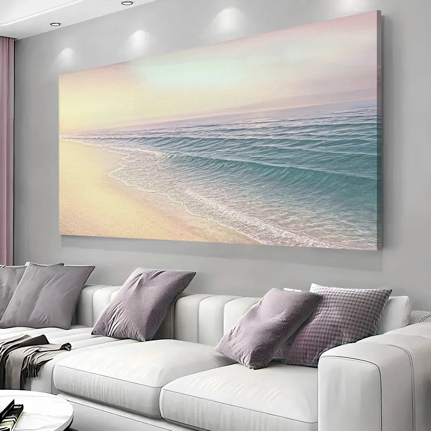 Beachside Bliss Coastal Wall Art canvas by Tailored Canvases, tranquil beach sunset ocean scene on Tampa Home & Garden Store