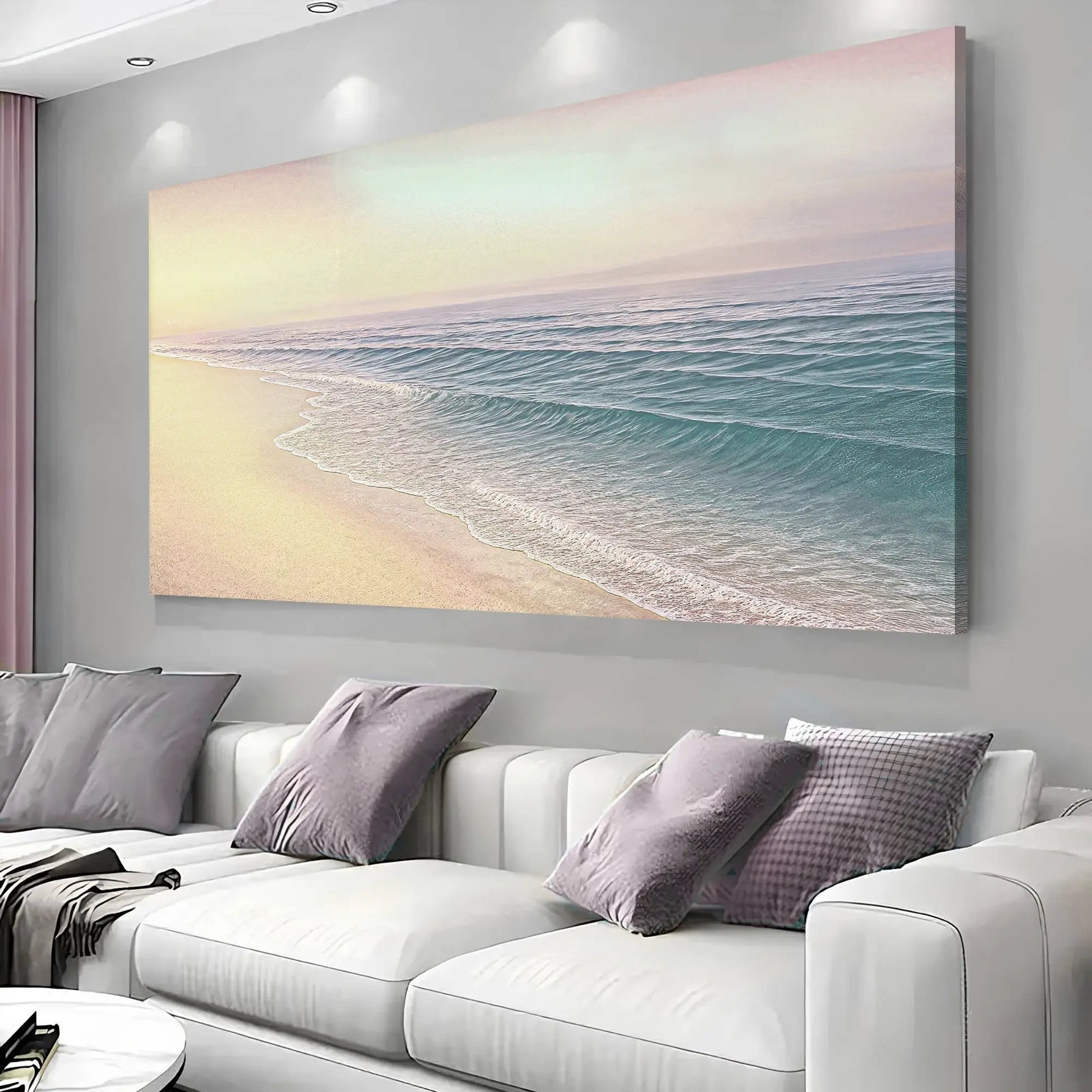 Beachside Bliss Coastal Wall Art canvas by Tailored Canvases, tranquil beach sunset ocean scene on Tampa Home & Garden Store