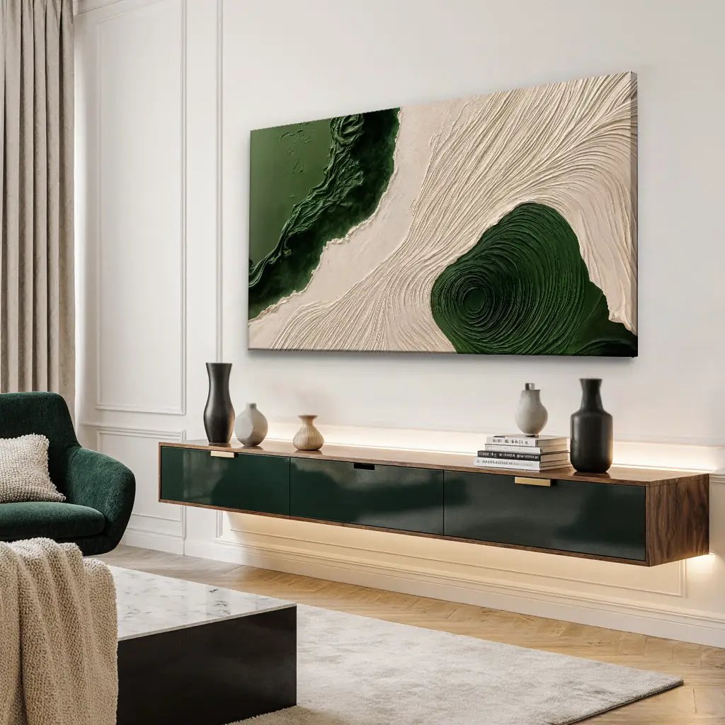 Green Rivers Abstract Wall Art XII Canvas Print