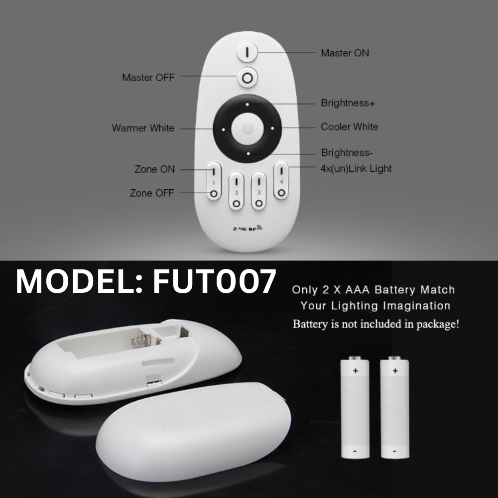 MiBoxer Wireless 4-Zone RGBW LED Light Bulb Remote Control