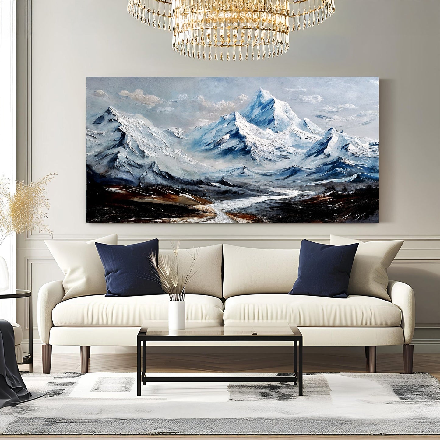 Mountain Minimalist Wall Art II canvas Tailored Canvases; blue mountain range crafting canvas on Tampa Home & Garden Store