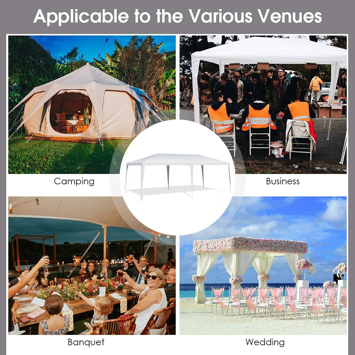 GemGear 10 x 20 ft waterproof canopy tent with pegs and wind ropes for camping and events on Tampa Home & Garden Store