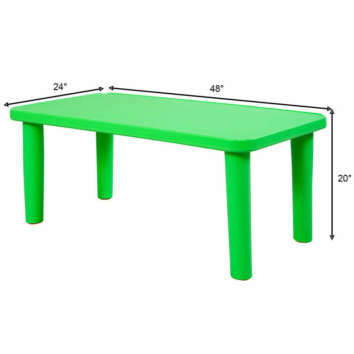 Kids portable plastic activity table bright green 48in long x 24in wide x 20in high DirectDeals on Tampa Home & Garden Store