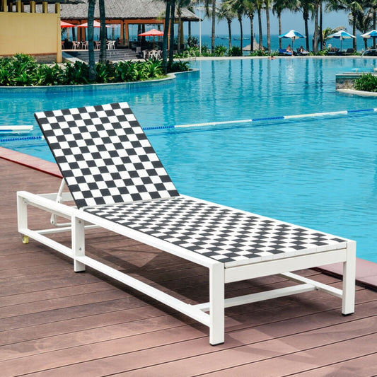Patio Adjustable Reclining Chair Lounge Chair Chaise for Garden Deck Wheel - Tampa Home & Garden Store