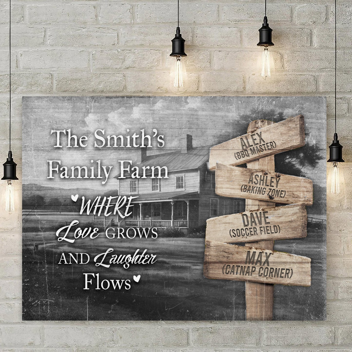 Canvas sign Direction Of Our Lives Family Farm Names Sign II by Tailored Canvases on wood on Tampa Home & Garden Store