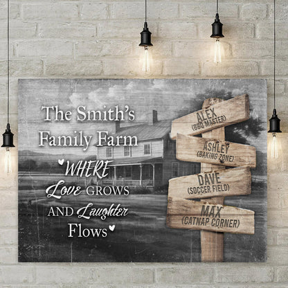 Canvas sign Direction Of Our Lives Family Farm Names Sign II by Tailored Canvases on wood on Tampa Home & Garden Store