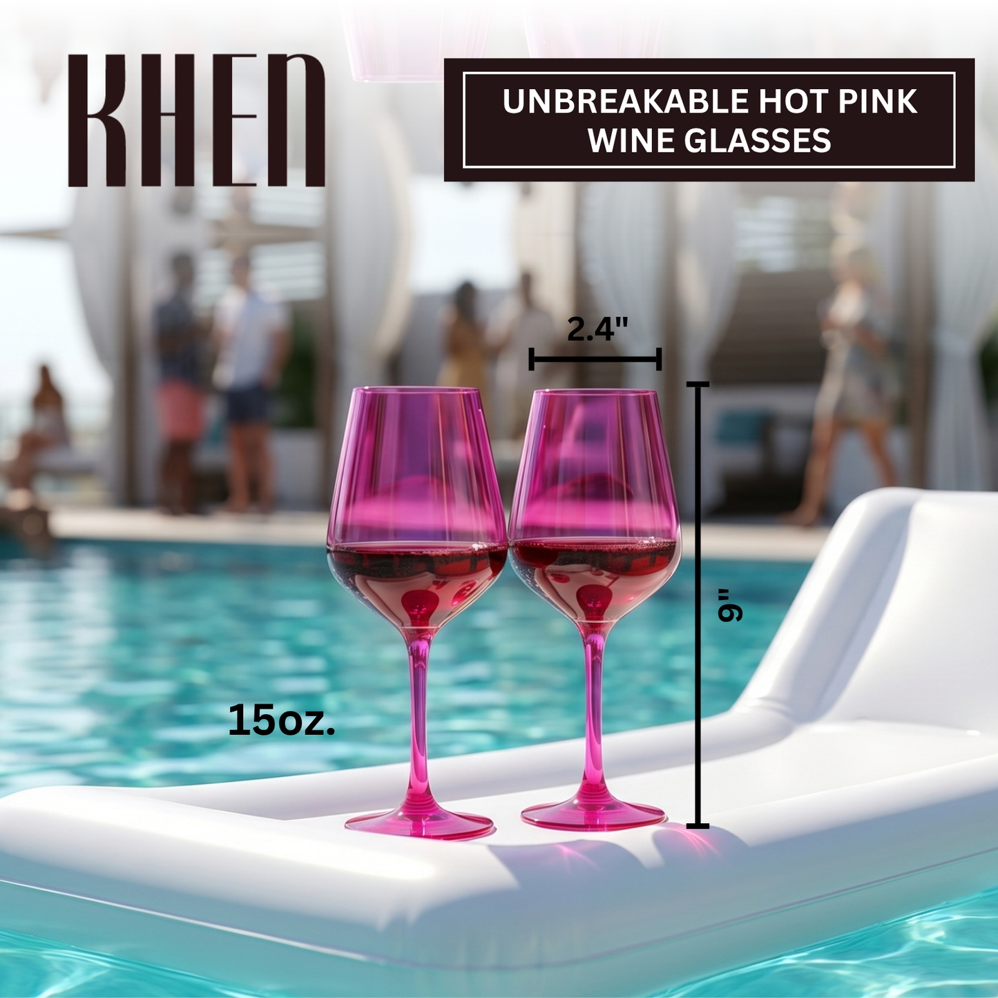 Valencia Pink Acrylic Wine Glasses Set of 2