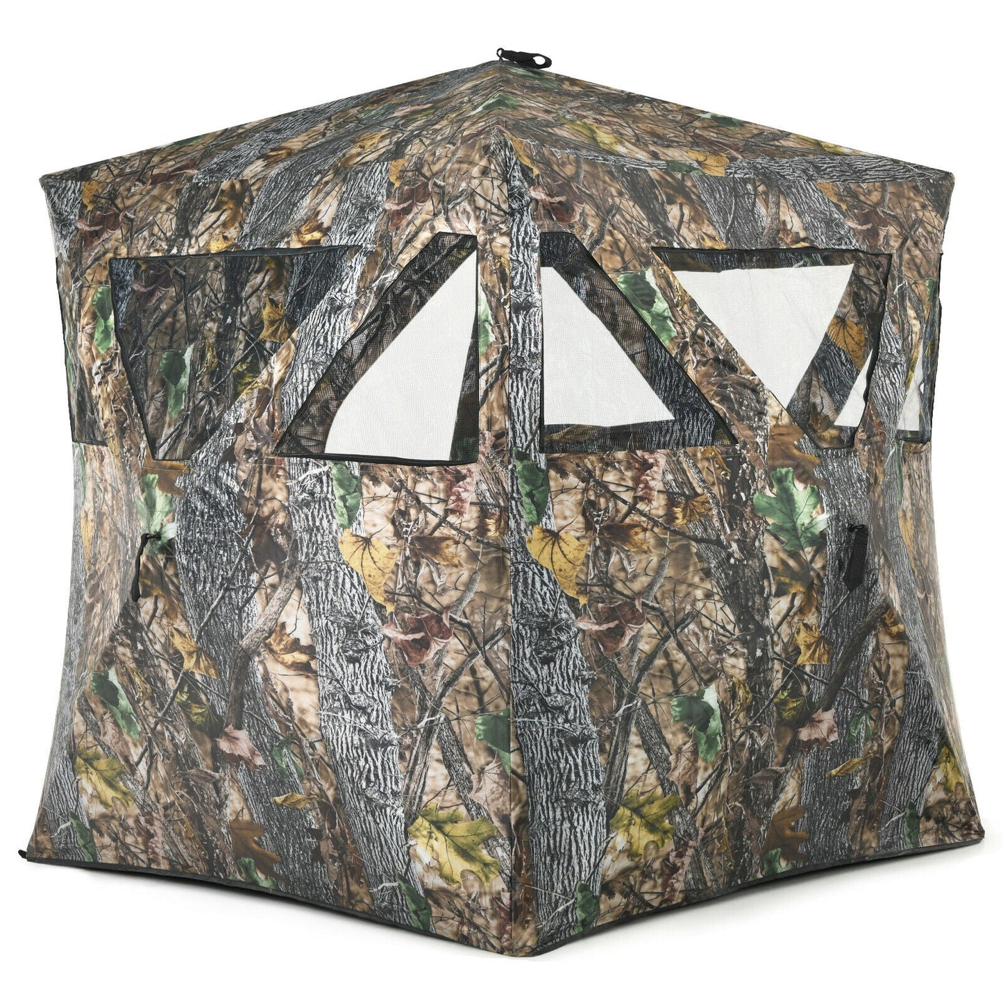 GemGear 3-person portable pop-up hunting blind with camouflage fabric and windows with tie-downs on Tampa Home & Garden Store