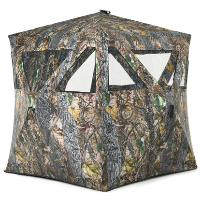 GemGear 3-person portable pop-up hunting blind with camouflage fabric and windows with tie-downs on Tampa Home & Garden Store