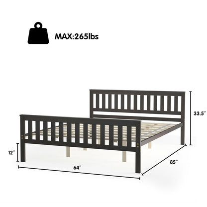 Cama Queen de Plataforma de Madera con Cabecero