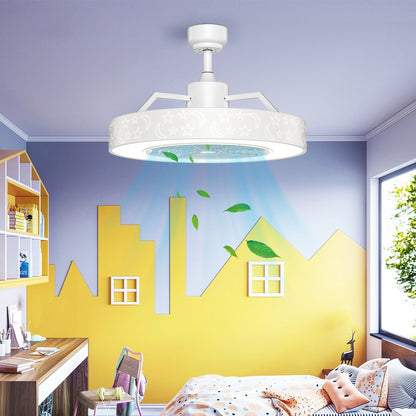 Ventilador de techo de 23 pulgadas con luz LED y control remoto - Blanco