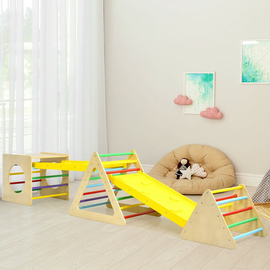 5 in 1 Kids Triangle Climber Play Gym Set with 2 Ramps - Tampa Home & Garden Store