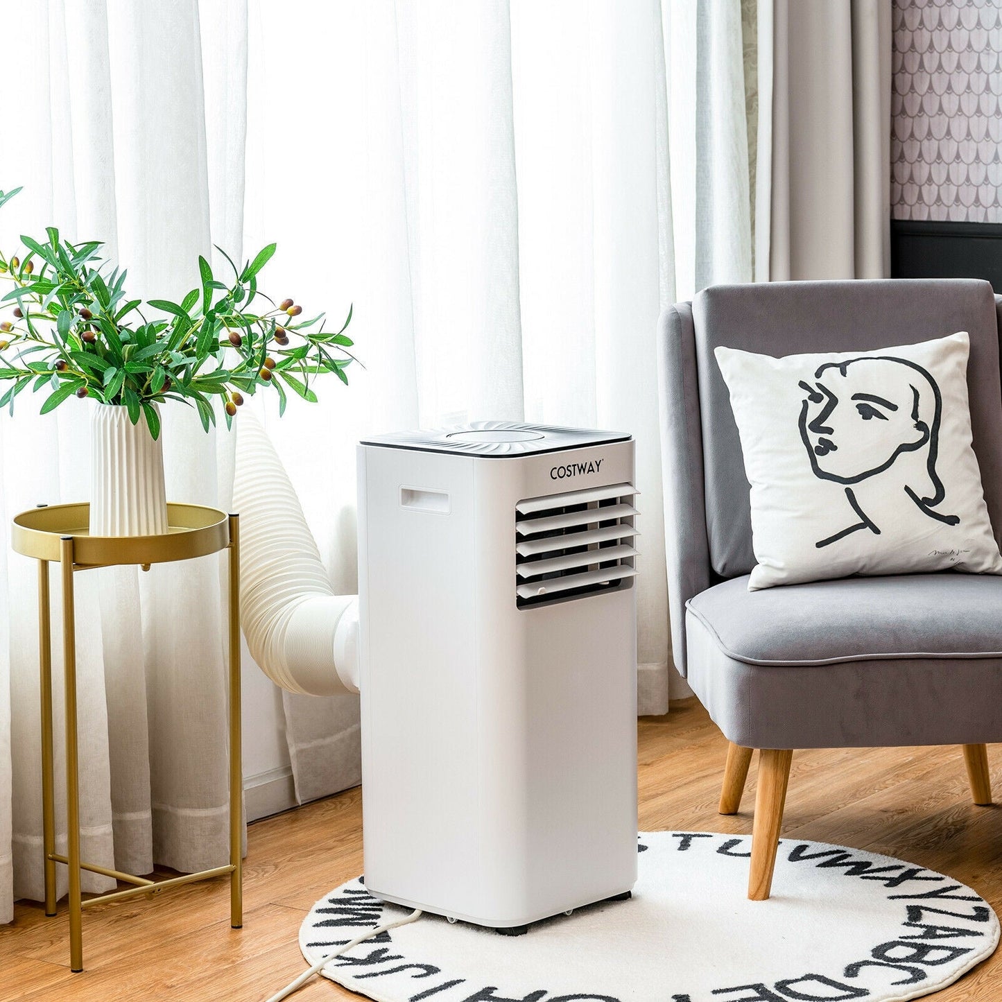 Aire Acondicionado Portátil 10000 BTU Enfriador de Aire Evaporativo Deshumidificador-Blanco