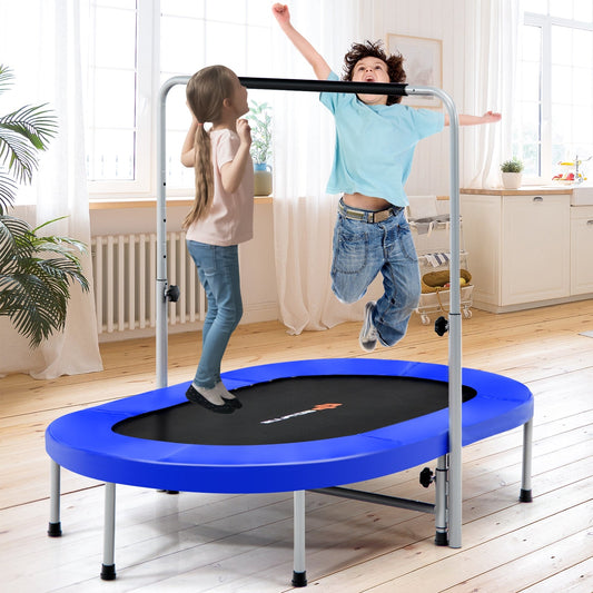 2-Person Foldable Mini Kids Fitness Rebounder Trampoline-Blue - Tampa Home & Garden Store