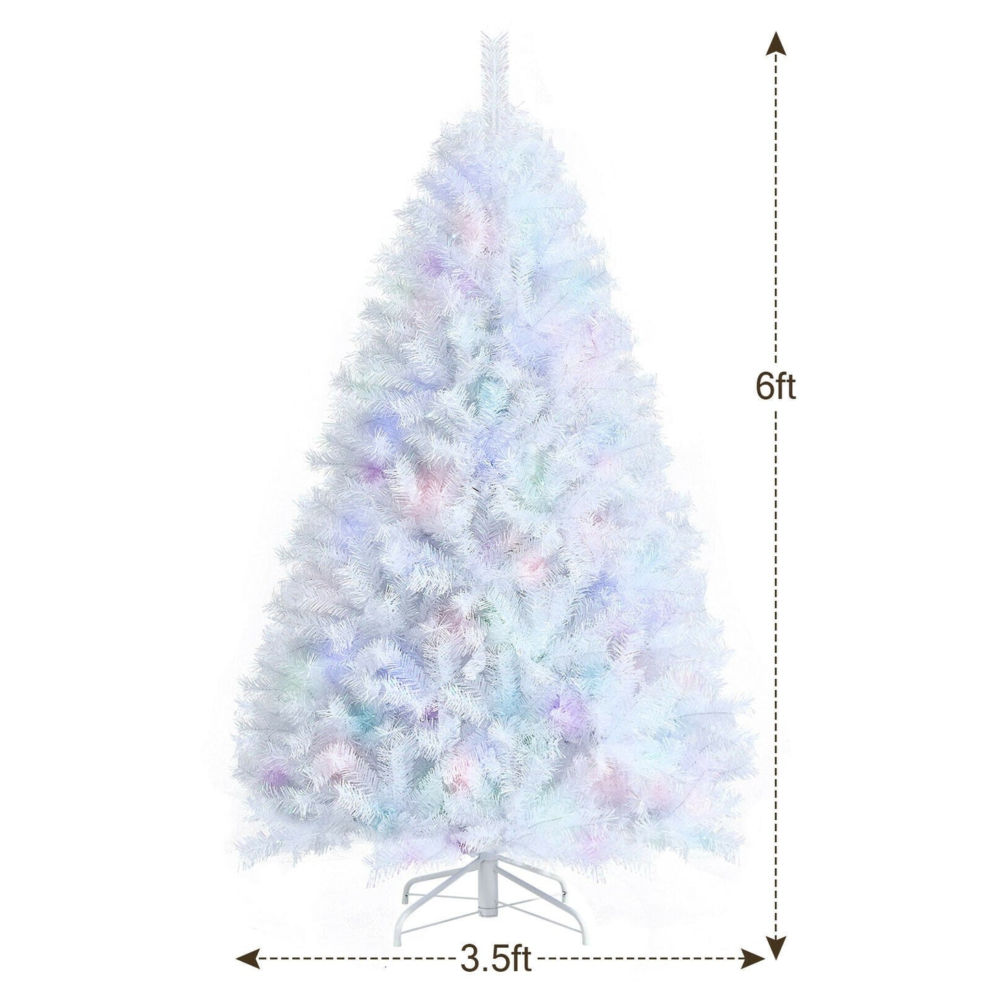 Árbol de Navidad artificial de oropel iridiscente de 1,8 m con 792 puntas de ramas