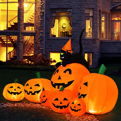 DirectDeals Halloween 7.5ft inflatable pumpkin combo with witch black cat outdoor decor on Tampa Home & Garden Store